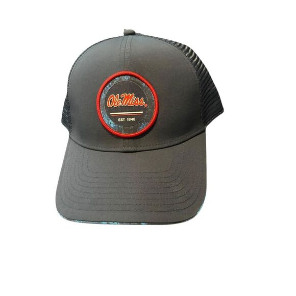 New Realtree Fishing Mens Navy Blue Ole Miss Rebels Baseball Cap Hat - Picture 1 of 9